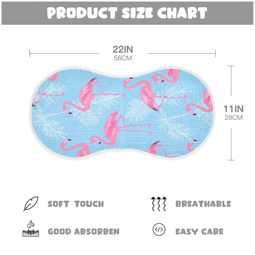 xigua Flamingos and Leaves Muslin Baby Burp Cloths Set of 4, Super Soft & Absorbent Burping Rags, Cotton Burp Clothes Shower Gift for Newborn, Baby Girls and Boys4