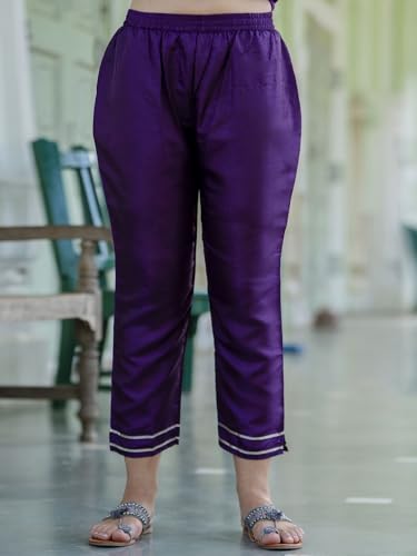 Image of VredeVogel Women's Silk Blend Embroidered Kurta with Pant & Dupatta Set