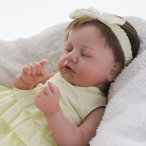 Realistische Reborn-Babypuppen – 50,8 cm schlafendes Baby, weich, gewichtet, lebensechte Babypuppe, Mädchen, Stoffkörper, beweglich, echtes Leben, Baby-Puppen, Geburtstagsgeschenk für Kinder ab 3 – Bild 5