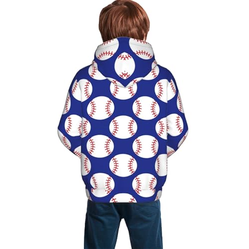 Baseball Pattern Kid Hoodies Boys Sweatshirts Girls Pullover with Pocket4