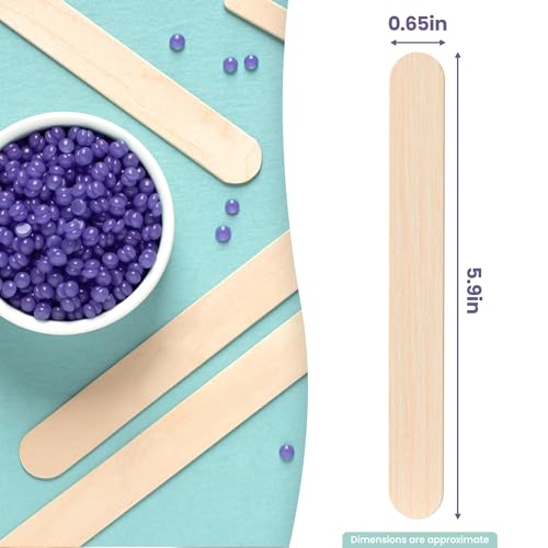 Image of Tress Wellness Craft Sticks, Popsicle sticks, Premium Splinter-Free Wooden Sticks for Waxing, Wax Stick for Body and Face Waxing, 140 pieces