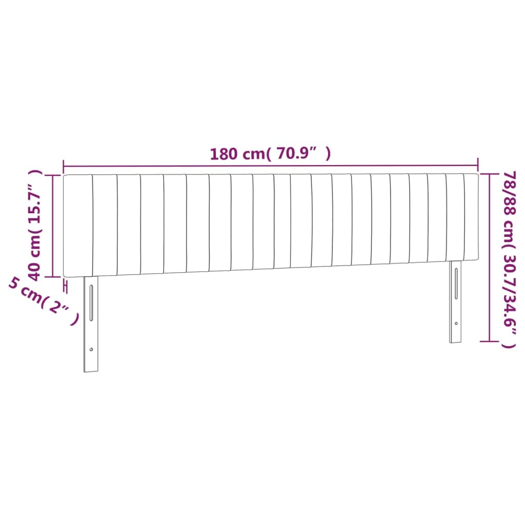 vidaXL Têtes de Lit Meubles de Chambre à Coucher Accessoires de Lit Simple Têtes de Cadre de Lit Intérieur Gris Clair 180x5x78/88 cm Tissu