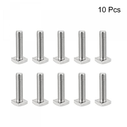 Image of uxcell Square Head Bolt, 10pcs M6x25mm Fully Thread 304 Stainless Steel Grade C Square Machine Screws