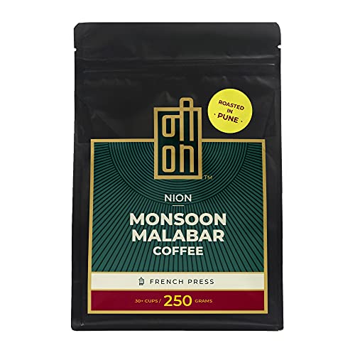 Image of NION Monsoon Malabar Coffee Powder (250gm) + Filter Coffee Maker Machine | Coarse Grind | South Indian Authentic Robusta & Chicory Blend | Combo Pack | Starter Kit