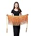Belly Dance Hip Scarf Sequin Tassel Performance Outfits Sparkly Fringe Skirt Wrap Halloween Costume Party Rave Festival Rave Skirt for Women and Girls, Orange