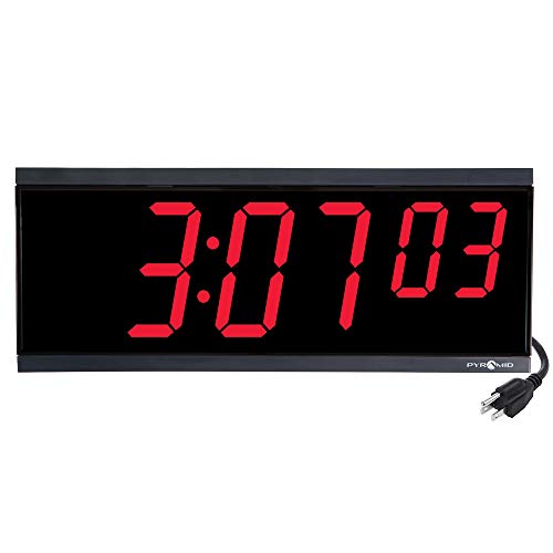 Pyramid Time Systems Extra Large Stand Alone Digital Clock, 4" Numeral Red Led Display, 6 Digit (Hour, Minutes, Seconds), 110V, 6' Cord, Stand-Alone, Made In Usa (Dig-6B) #TOP2