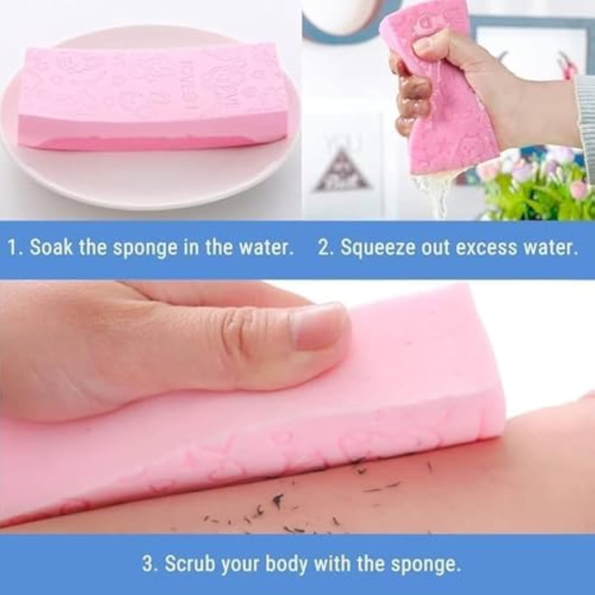 Pack of 2 Super Soft Bath Sponge Scrubber for Kids & Babies