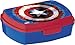 ALMACENESADAN 2042 Sandwichera Restangular Multicolor Capitan America Icono; Producto de plástico Reutilizable; Libre BPA; Dimensiones Interiores 16,5x11,5x5,5 cm
