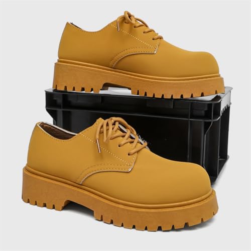 Mens Durable Toe Protective Work Shoes, Oxford Leather, Stylish Dress, Non - Slip, Resistant, Thick - Soled Height - Increasing and Comfortable Casual Walking Shoes for Men2