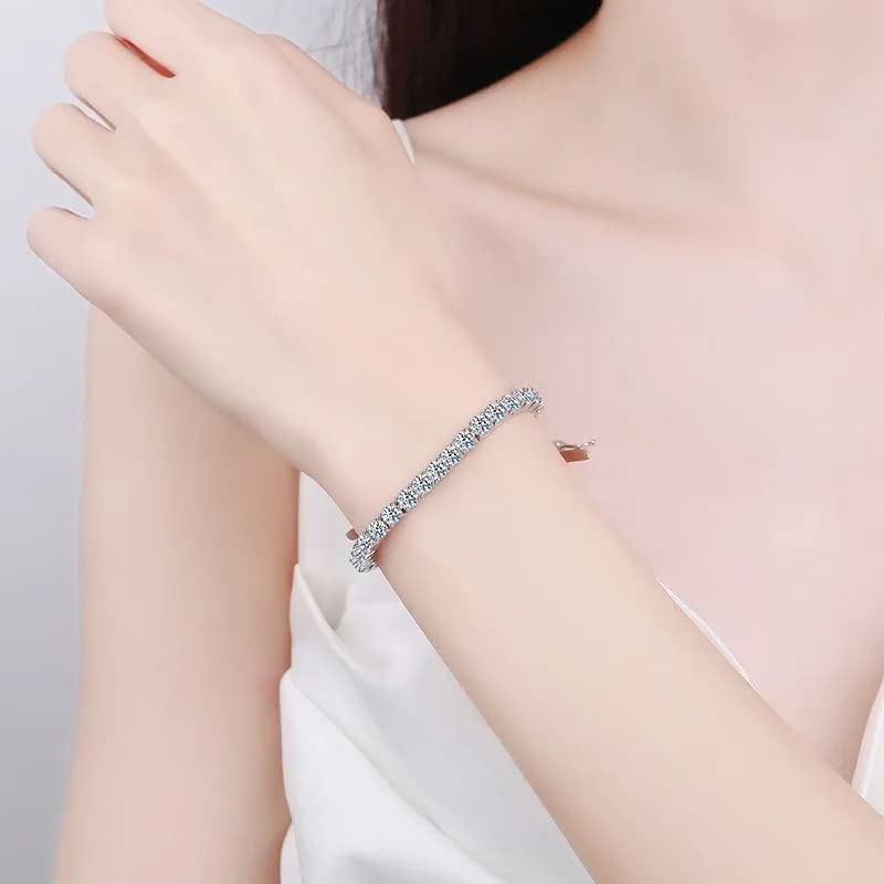 Amazon.co.jp: 4mm モアッサナイトテニスブレスレット女性用