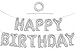 Silver Happy Birthday Sign Banner Balloons, 16 Inch Mylar Foil Letters Balloons Banner Reusable Ecofriendly Materialfor Birthday Decorations and Party Supplies