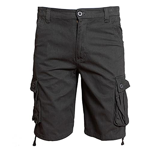 Loose Fit Summer Cargo Shorts For Men Outdoor Cotton Twill Shorts With Zipper Multi Pocket Casual Lightweight Shorts (Grey,32) #TOP15