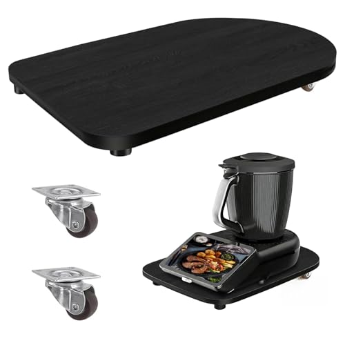 Tabla deslizante para Thermomix TM7, tabla de bambú para Thermomix TM7 con ruedas de 360°, tabla...