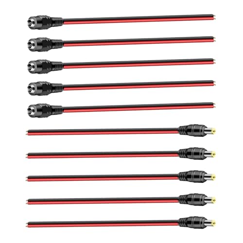 BeMatik - Cavo di Alimentazione DC-Jack Connettore 3.5x1.35mm 1m (M/H