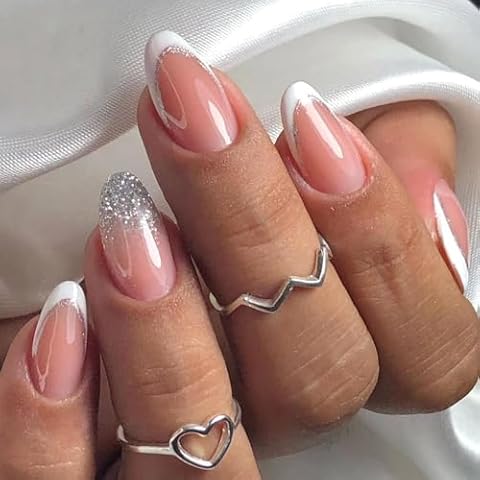 24pcs French White Tip False Nails Cover
