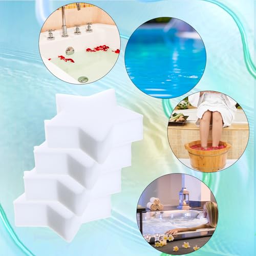 Image of Boao 16 Pieces Oil Absorbing Sponge for Hot Tub Swimming Pool and Spa (Star,White)