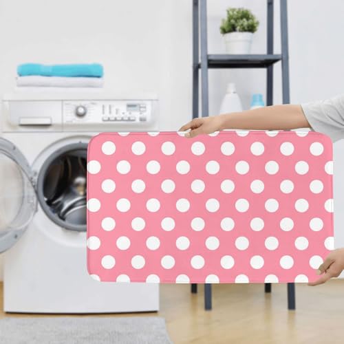 Tapis de salle de bain rose clair antidérapant lavable lot de 3