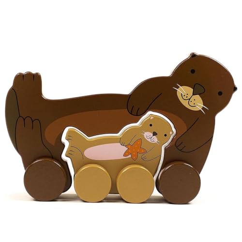 Image of Jack Rabbit Creations Inc Big & Little Wooden Push Toy Otter