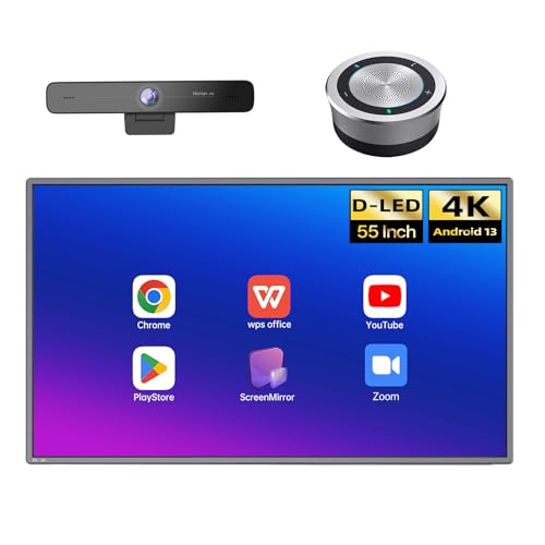 Image of Horion (55 inch Board+ Camera+Speaker), 4K Smart Board,55 inch UHD Electronic Whiteboard Touch Screen Interactive Smart Board Wireless Display, 40-Point, Android 13.0 & Windows, Classroom /Office /Conference