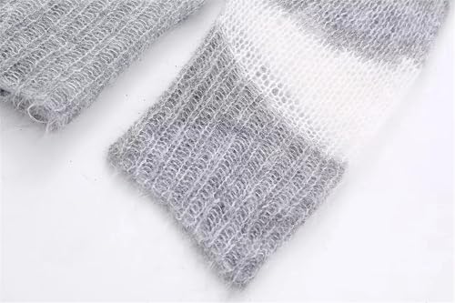 Women's Retro Casual Sweater Printed Long Sleeve Knitted Loose Sweater Pullover4