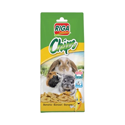 Riga - Chips De Banane Séchée - Friandise Naturelle pour Rongeurs - Riche en Vitamines Et Minéraux - sans Additifs - Idéale pour l’Usure des Dents - 50G