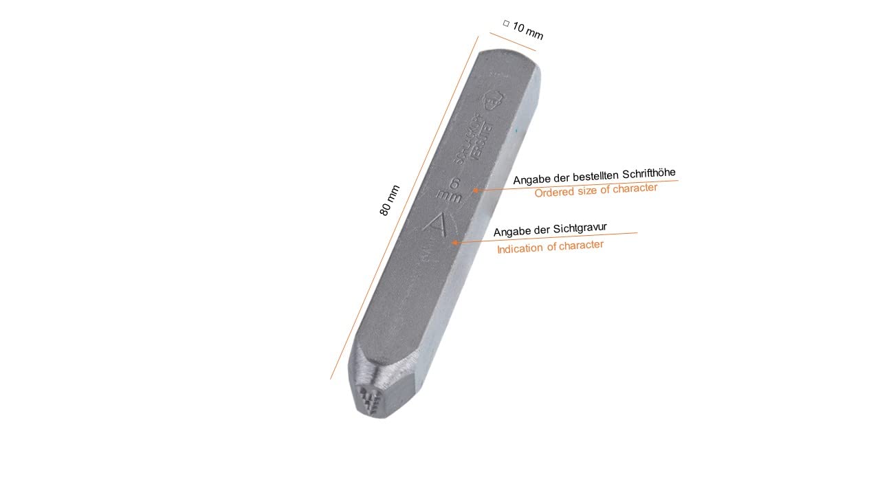 GRAVUREM-RP Schlagzahlen und -buchstaben 0-9 + A-Z (Kombination) - LOW-STRESS DOT-STYLE - Punktierte Radiengravur / 5mm