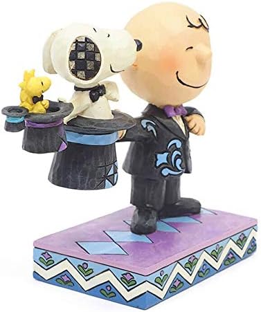 Enesco - 6001294 Jim Shore Peanuts Charlie Brown Top Hat Magician Figurine, 4.92 Inch, Multicolor