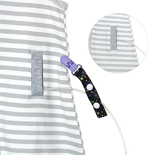 Image of pinklilycare G-Tube Access Coverall for Infants - Soft Cotton One-Piece with Medical Port Openings (Newborn to 6 Months)