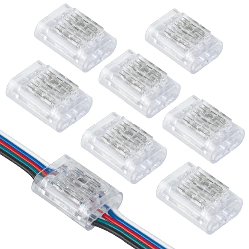 Armacost Lighting 5 Pin RGB+W LED Strip Light Wire to Wire Connectors (8 Pack) 764123