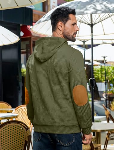 Vssjavun Mens Hooded Sweatshirt Casual Long Sleeve Drawstring Hoodie Pullover Sweatshirts