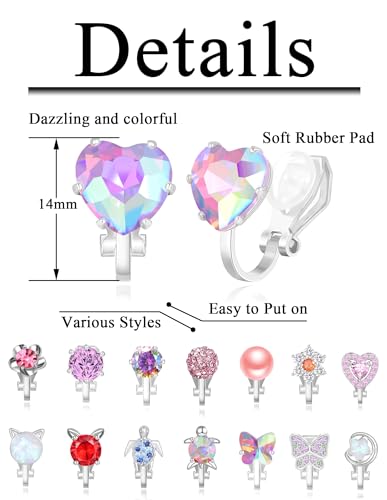 15 pares de aretes sin perforación para mujer variados miniatura 2