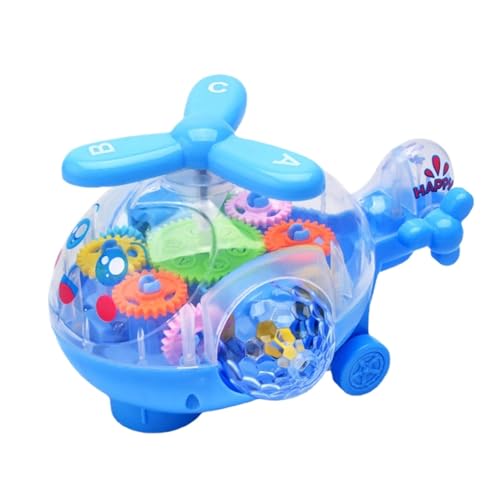 Aviones de Juguete para niños,Aviones de Juguete | Juguete de avión eléctrico Cool Gear,Divertidos Juguetes educativos de helicópteros con música Colorida de Engranajes móviles para niños pequeños