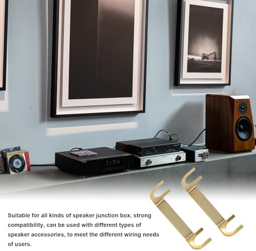 Speaker Wire Lugs - Pure Copper Gold Plated Connector | Audio Terminal Cup Adapter | Stereo Wiring Link Bridge for Amplifier Cabinet Crossover Binding Post Sound System Installation