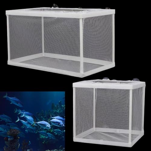 Filet isolant pour réservoirs de poisson et boîte d'élevage avec ventouse - Lot de 2 pour aquarium et incubation
