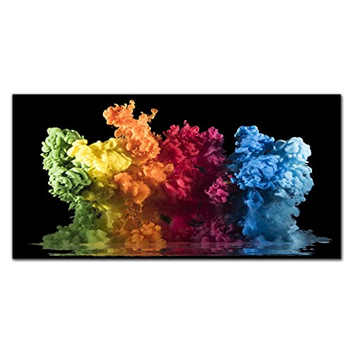 Image Sur Toile Fumée Colorée Grand Format pour Salon Élégant - 120x60cm