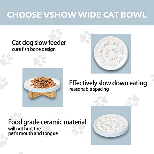Slow Feeder Cat Bowl With Stand, Raised Cat Bowls For Slow Eating, Ceramic Elevated Slow Feed Cat Bowls, Pet Bowl For Cat And Dog, Cat Puzzle Feeder For Healthy Eating Diet,Blue #TOP3