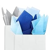 Fonder Mols Tissue Paper Flowers Pom Poms Blooms(white blue, 12pcs) for Seabeach Ocean Shark Themed Bridal Shower Bachelorette Birthday Party Nursery Wall Decorations