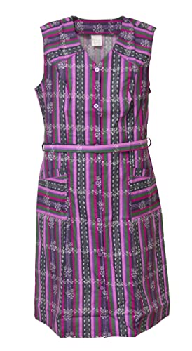 Damenkittel Baumwolle ohne Arm Kittel Schürze Knopfkittel bunt Hauskleid, Größe:50, Design:Design 4 Cover