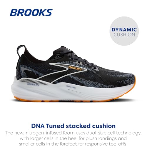 Brooks Brooks Men’s Glycerin GTS 22 Supportive Running Shoe - Black/Country Blue/Orange Pop - 12 Medium