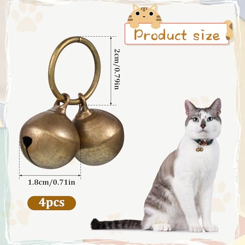 Qulkws 4 Stück Silber Glocken, Glöckchen Haustier, Hunde Laute Hundeglocken Für Haustierhalsband Zubehör, Schlüsselringe, Halskette, DIY Basteln Dekoration