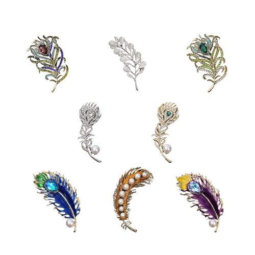 Broches en Plumes en émail strass premium pour sublimer vos vêtements et sacs