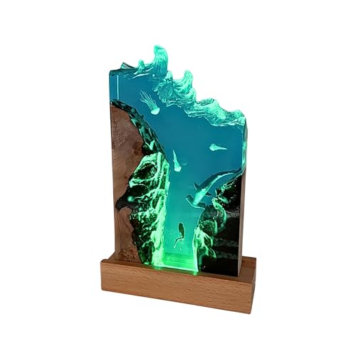 Lámpara de Noche LED Ocean Shark de Resina Reciclada miniatura 3