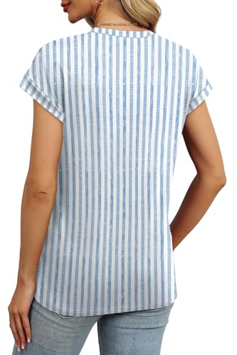 Image of Alaroo Womens Summer Tops Short Sleeve Shirts Crew Neck Cute Trendy Tunic Blouses (S-3XL)