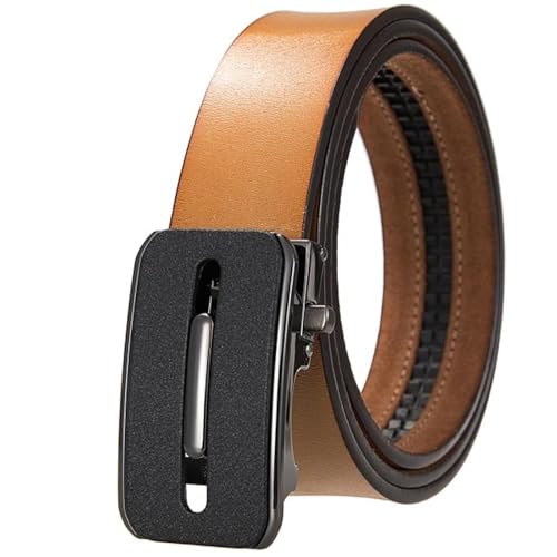 3.5cm Width Genuine Leather Belt for Men Dress Ratchet