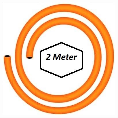 Handu Lpg Hose Pipe 2 Meter Gas Pipe with 2 Hose Clump Super Suraksha Fine Quality ISO Certified LPG Hose Flexible Gas Pipe (Steel Wire Reinforced)