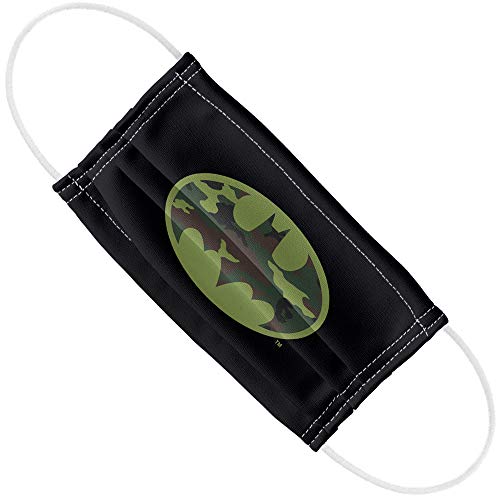 Batman Camo Logo 1-Ply Reusable Face Mask Covering with Adjustable Nose Wire, Unisex