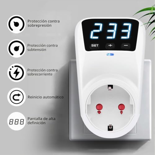 Protector de voltaje contra sobretensiones para enchufe europeo de 230V 6
