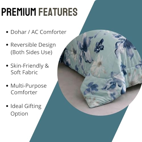 Image of Mafatlal Ultrasonic AC Comforter Blanket, Quilted Microfiber, Lightweight Breathable Hypoallergenic All‑Season Blanket for Bedroom, 120 GSM, 90 x 60 Inches