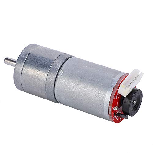 Image of GA25-370 Gear Motor DC with Speed Encoder, Stainless Steel High Torque Electric Micro Speed Reduction Geared Motor Brush DC Motors Reducer Copper (DC12V 10RPM)