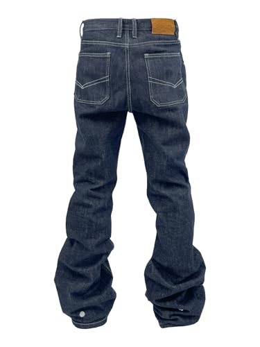 Coupure [CPE] Raw Denim Jeans for Women Men - Wide Leg Casual Flared Hem Floor-Length Unisex Denim Pants Blue2